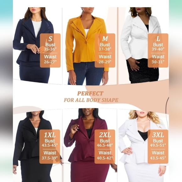 Plus Size Elegant Green Women's Jacket Blazer - Picture 5 of 5